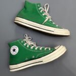 KELLY APPLE GREEN ALL-STAR CHUCK TAYLOR HI-TOP 70 CONVERSE LACE UP SHOES