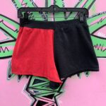 HALFIE SPLICED REPURPOSED ATHLETIC SHORTS W/ DISTRESSING