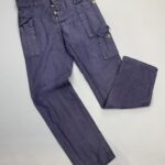 100% COTTON INDIGO EUROPEAN WORKWEAR PANTS CARGO POCKETS, CONTRAST STITCHING