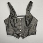 CUTE! #MOTO-MAMI SNAP FRONT LEATHER TANK TOP / VEST, CAGED OPEN BACK