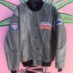 NBA SAN ANTONIO SPURS ACIDWASH BUTTON UP STARTER BOMBER JACKET