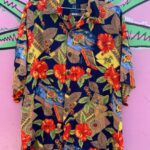 FUNKY SLOUCHY RAYON TROPICAL CIGAR PRINT SHORT SLEEVE BUTTON DOWN SHIRT