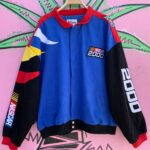 Y2K NASCAR 2000 EMBROIDERED COLORBLOCK ZIP UP JACKET