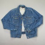 CLASSIC 1970S DARK WASH WESTERN STYLE DENIM JACKET CONTRAST STITCHING