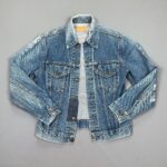 *AS-IS* CLASSIC 1970S MEDIUM INDIGO WASH LEVIS TYPE III DENIM TRUCKER JACKET NO POCKETS