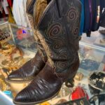 TWO-TONE EMBROIDERED LIZARD SKIN COWBOY BOOTS