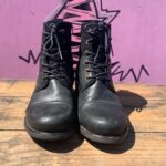 MADE IN PORTUGAL LEATHER & SUEDE LACE-UP BOOTS CORD LACES, ZIP SIDE