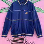 NIKE HORIZONTAL STRIPED PIPING ZIP UP TRACK JACKET W/ BLUE TAG