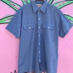 DICKIES CHAMBRAY SHORT SLEEVE BUTTON UP WORK SHIRT