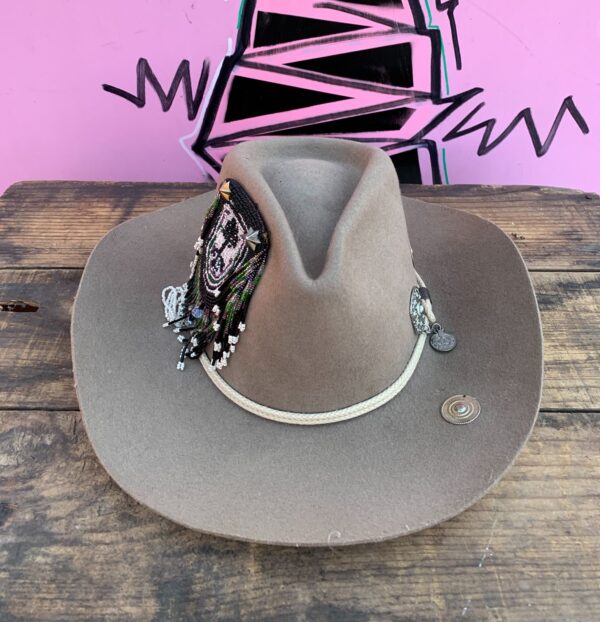 COWBOY HAT W/ FUNKY METAL EMBELISHMENTS
