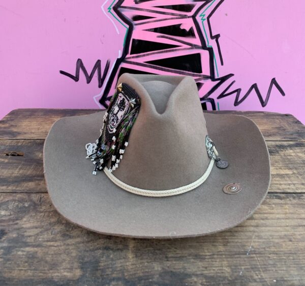 COWBOY HAT W/ FUNKY METAL EMBELISHMENTS
