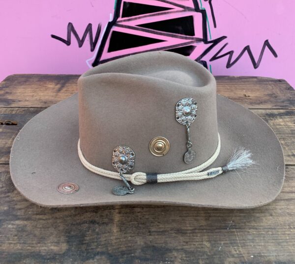 COWBOY HAT W/ FUNKY METAL EMBELISHMENTS