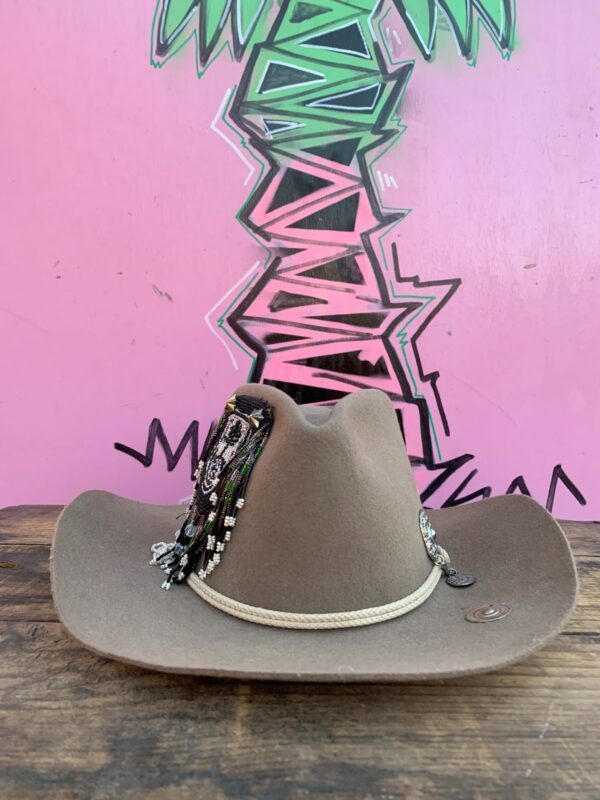 COWBOY HAT W/ FUNKY METAL EMBELISHMENTS