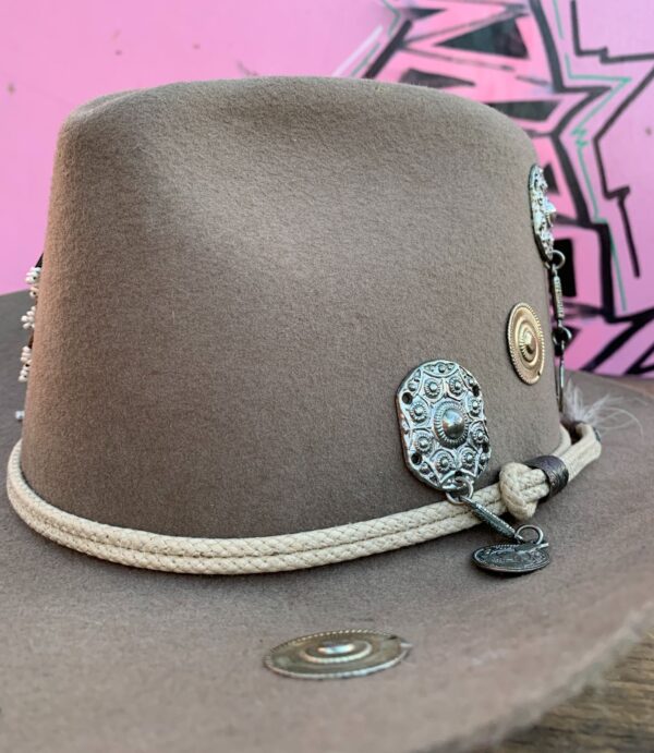COWBOY HAT W/ FUNKY METAL EMBELISHMENTS
