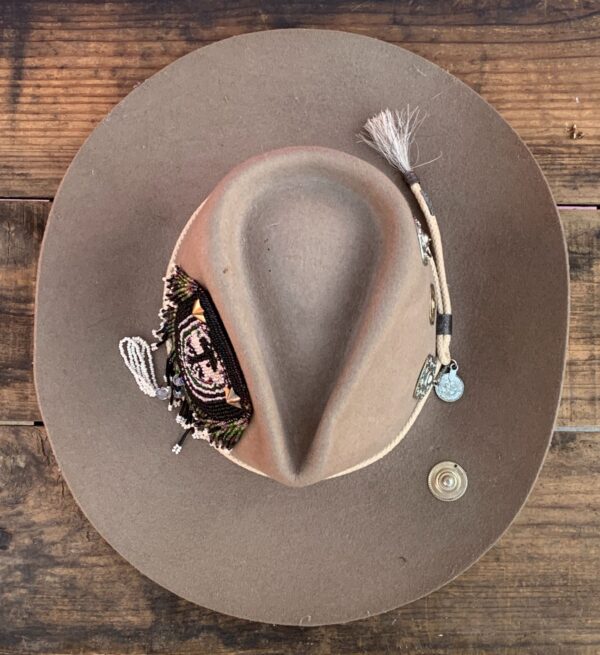 COWBOY HAT W/ FUNKY METAL EMBELISHMENTS
