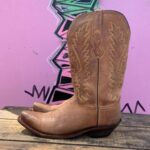 OLD WEST LEATHER COWBOY BOOTS 9D BROWN