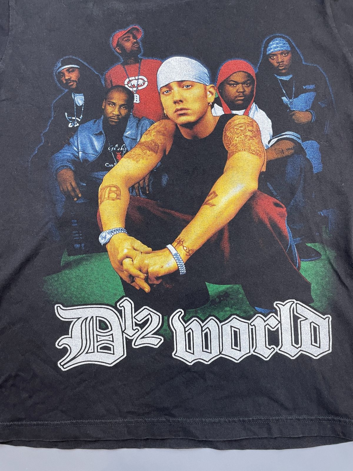 Y2K EMINEM D12 WORLD DOUBLE SIDED RAP T-SHIRT in BLACK