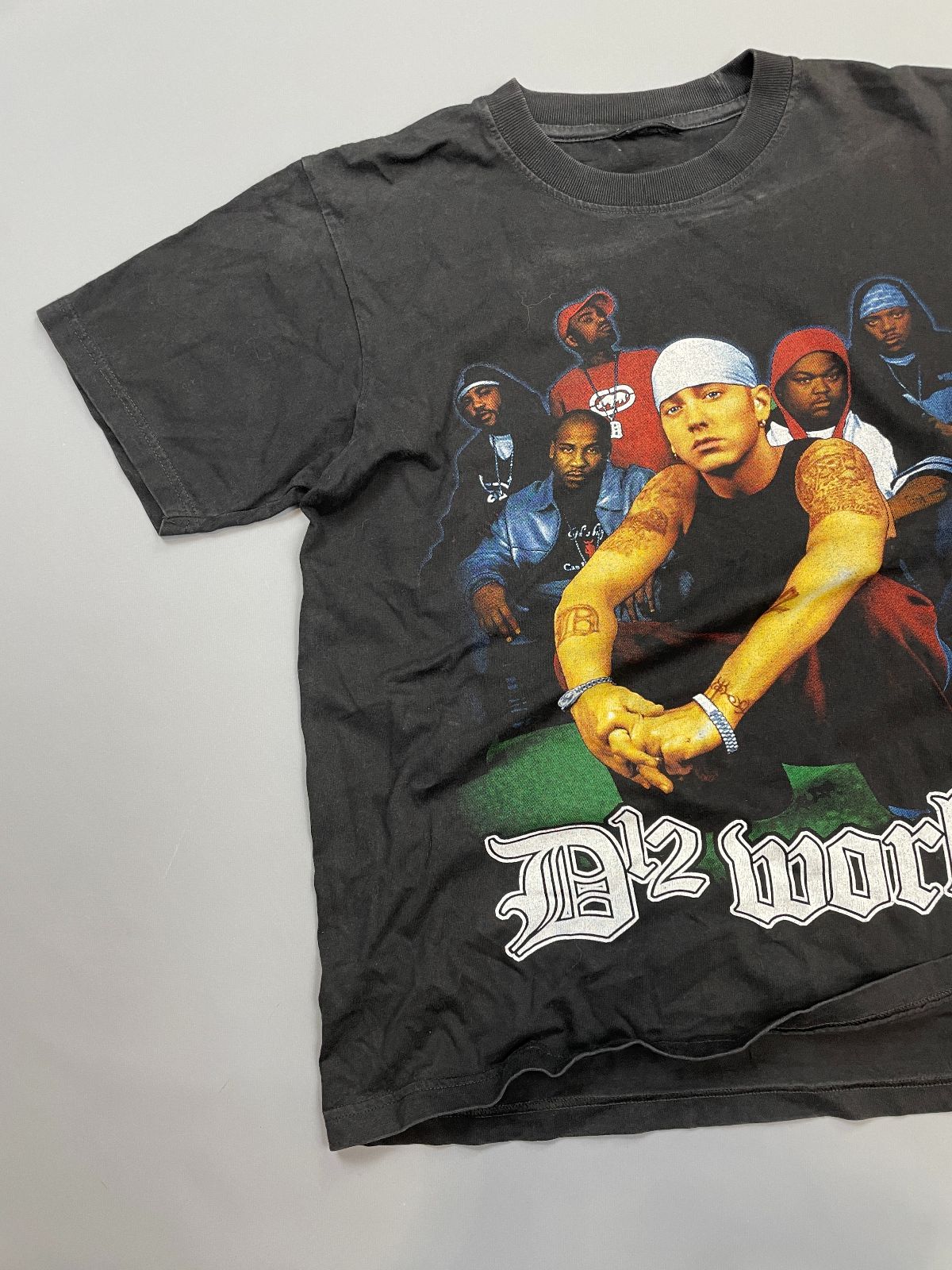 Y2K EMINEM D12 WORLD DOUBLE SIDED RAP T-SHIRT in BLACK