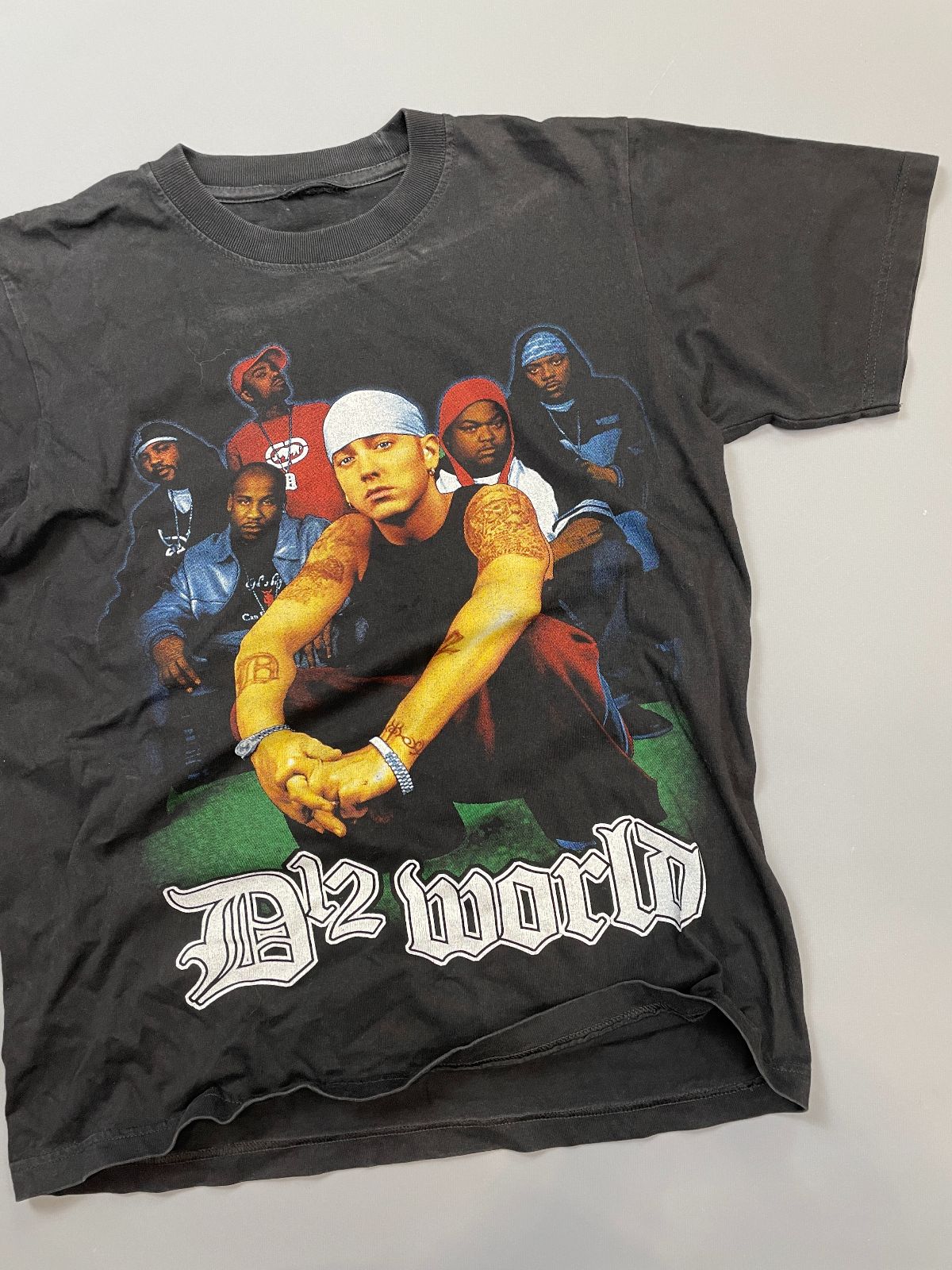 Y2K EMINEM D12 WORLD DOUBLE SIDED RAP T-SHIRT in BLACK