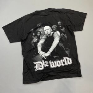 Y2K EMINEM D12 WORLD DOUBLE SIDED RAP T-SHIRT in BLACK