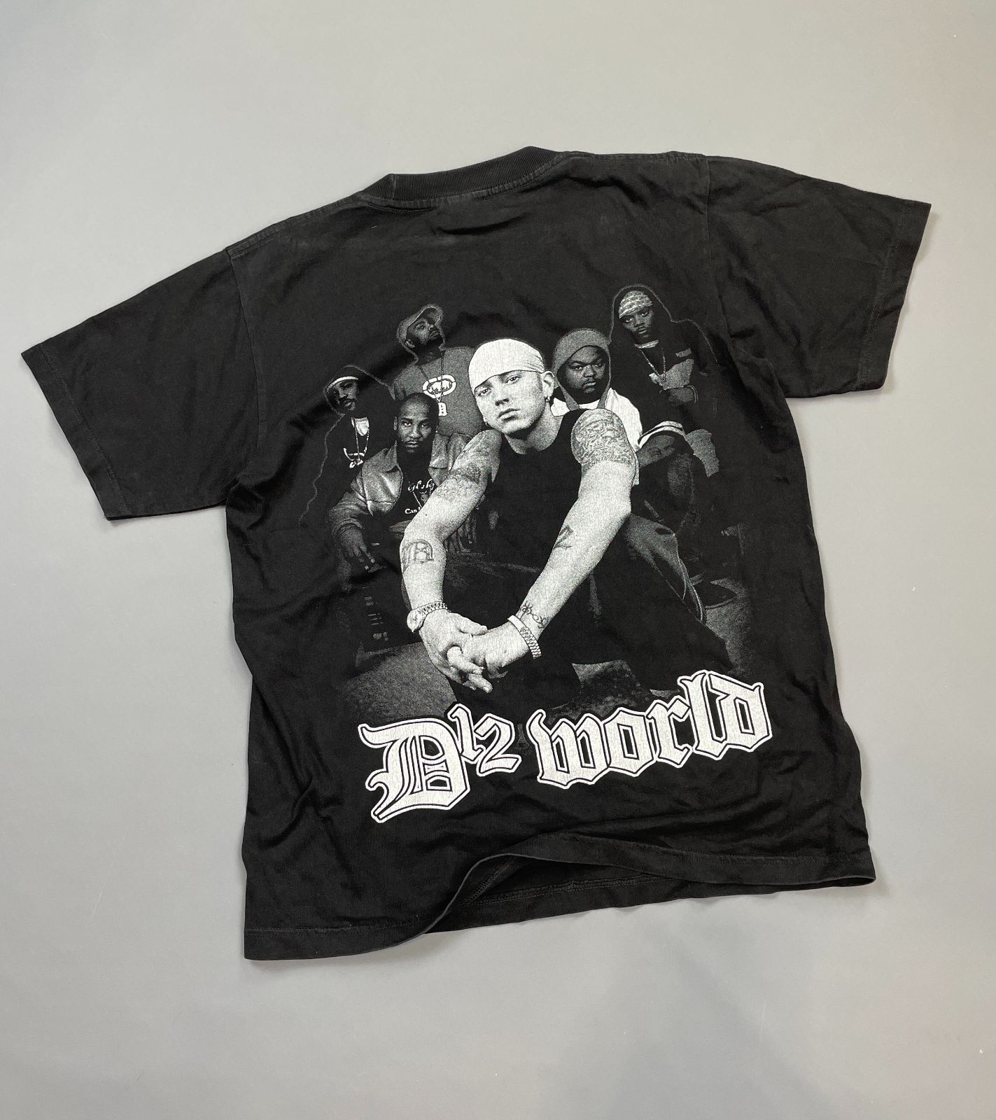 Y2K EMINEM D12 WORLD DOUBLE SIDED RAP T-SHIRT in BLACK