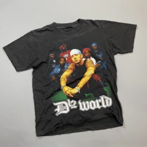 Y2K EMINEM D12 WORLD DOUBLE SIDED RAP T-SHIRT in BLACK