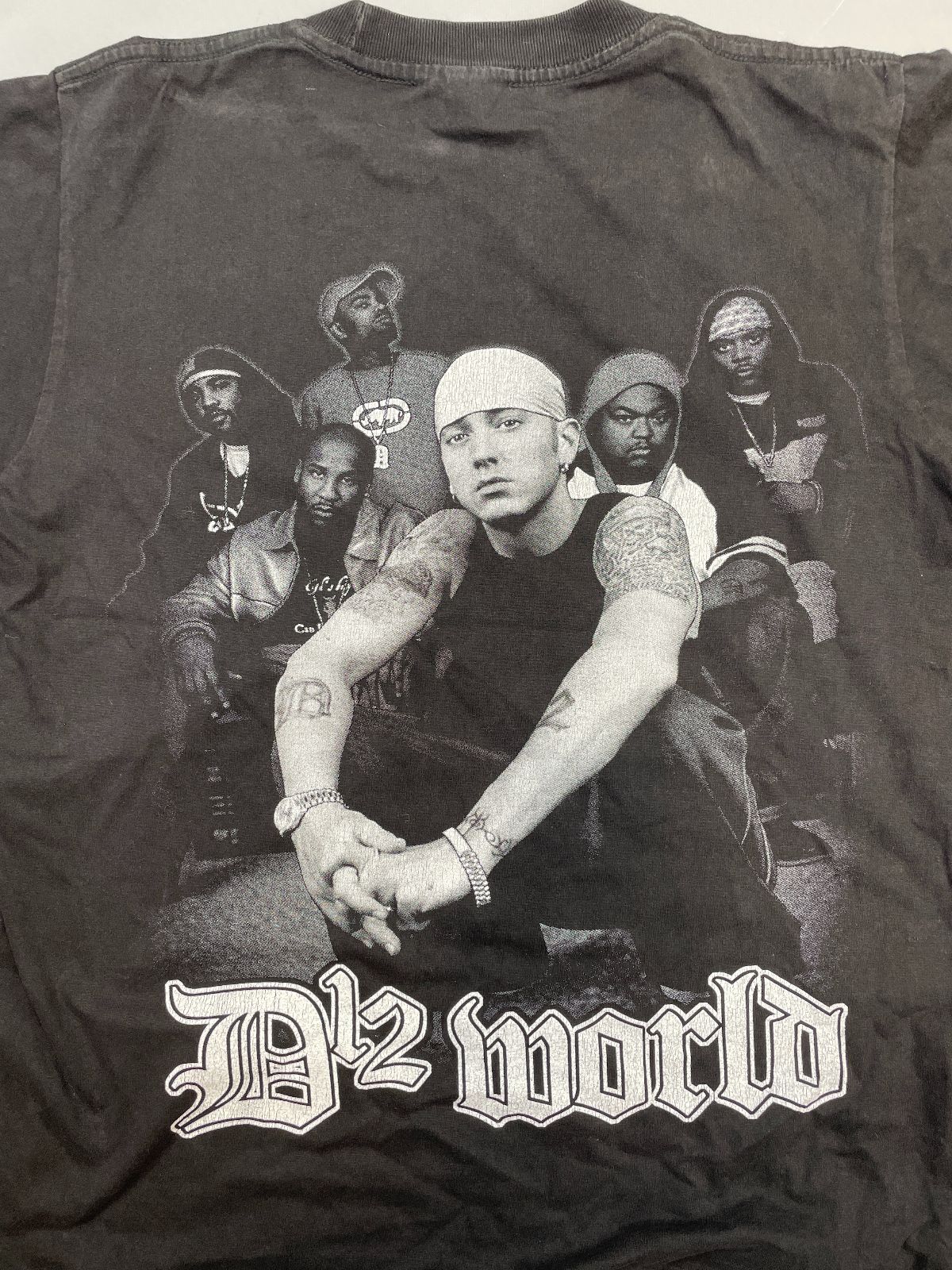 Y2K EMINEM D12 WORLD DOUBLE SIDED RAP T-SHIRT in BLACK