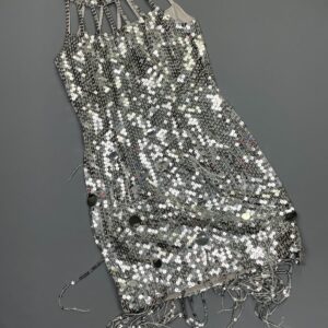 Photo detail:*AS-IS* SEQUINED COCKTAIL DRESS HALTER