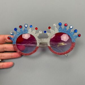 Photo detail:FUN! GLITTER RED WHITE BLUE PARTY GLASSES