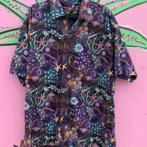 Photo detail:COOL! BATIK STYLE UNDER THE SEA PRINTED SHORT SLEEVE BUTTON DOWN SHIRT