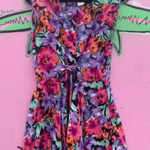 Photo detail:1980S-90S TROPICAL FLORAL PRINT DRESS TIE WAIST