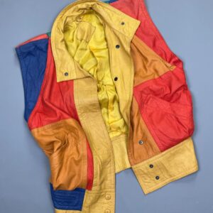 Photo detail:AMAZING! 1980S BUTTER SOFT COLOR BLOCK LEATHER VEST