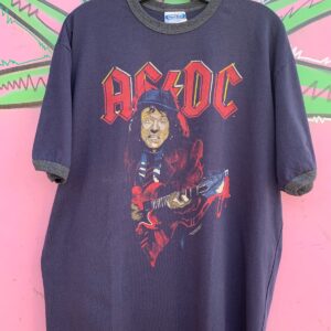 Photo detail:AMAZING BOOTLEG 1981 AC DC TOUR CONCERT RINGER T-SHIRT