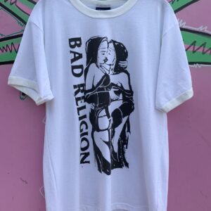 Photo detail:BOOTLEG BAD RELIGION NAUGHTY NUNS GRAPHIC WHITE ONE WHITE RINGER T-SHIRT