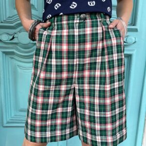 Photo detail:1980S TARTAN PLAID 100% WOOL GOLF BERMUDA CUT SHORTS