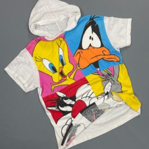 Photo detail:SO FUN!! 1993 LOONEY TUNES MESH SLEEVE & HOODED TOP