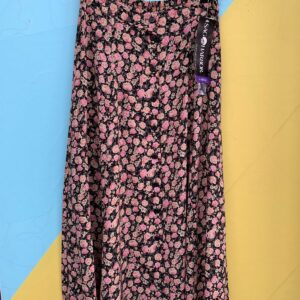 Photo detail:DEADSTOCK 1990S FLORAL PRINT FULL BUTTON FRONT RAYON MIDI SKIRT NWT