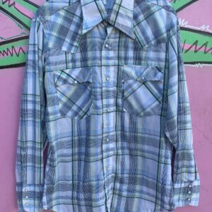 Photo detail:COOL! 1960S-70S LEVIS PEARL SNAP PLAID WESTERN STYLE SHIRT