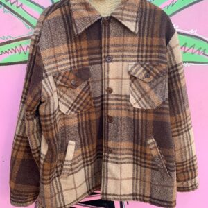 Photo detail:*AS-IS* RETRO 1970S HEAVY PLAID SHERPA LINED JACKET