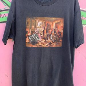 Photo detail:BLACK SCALE FOUNDING FATHER GRAPHIC T-SHIRT