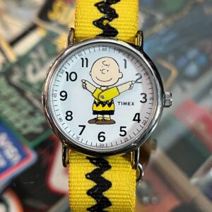 Photo detail:AS-IS TIMEX TW2R41100 PEANUTS-CHARLIE BROWN UNISEX QUARTZ WATCH YELLOW NYLON STRAP