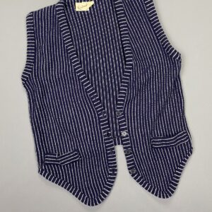 Photo detail:ADORABLE! 1960S VERTICAL STRIPED KNIT OPEN VEST