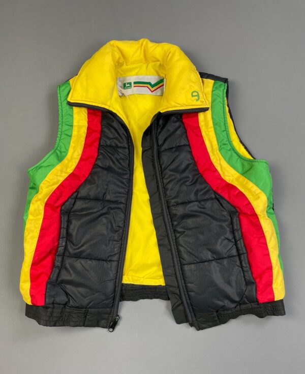 AS-IS EPIC JOHN DEERE RASTA COLORBLOCK PUFFER VEST