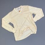 1970S DEADSTOCK VELOUR V-NECK SHIRT NWT – CREME