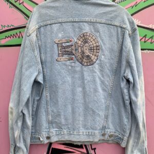 Photo detail:FUN! 1980S SUPER LIGHT WASHED EMBROIDERED GUESS JEANS DENIM JACKET