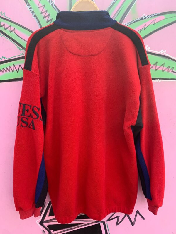 GUESS COLORBLOCK  FLEECE ZIP UP SWEATSHIRT