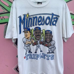 Photo detail:AS-IS 1990S MLB MINNESOTA TWINS TRIPLETS CARICATURE T-SHIRT