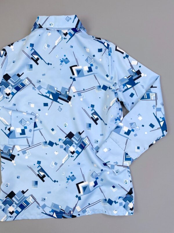 FUNKY GEOMETRIC LONG SLEEVE BUTTON DOWN DISCO SHIRT