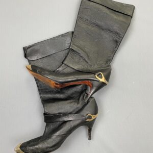 Photo detail:*AS-IS* 1970S FOLD-OVER POINTED TOE PIRATE BOOTS METAL TOE CAP STILETTO HEEL