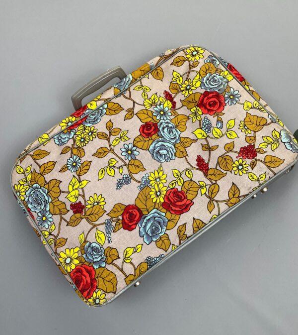 SO CUTE! RETRO 1960S-70S MINI FLORAL PRINT TRAVEL SUITCASE